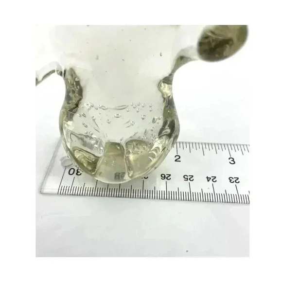 VTG Clear Crystal Glass Bear Controlled Bubbles Paperweight 8.4 Oz - Picture 6 of 13